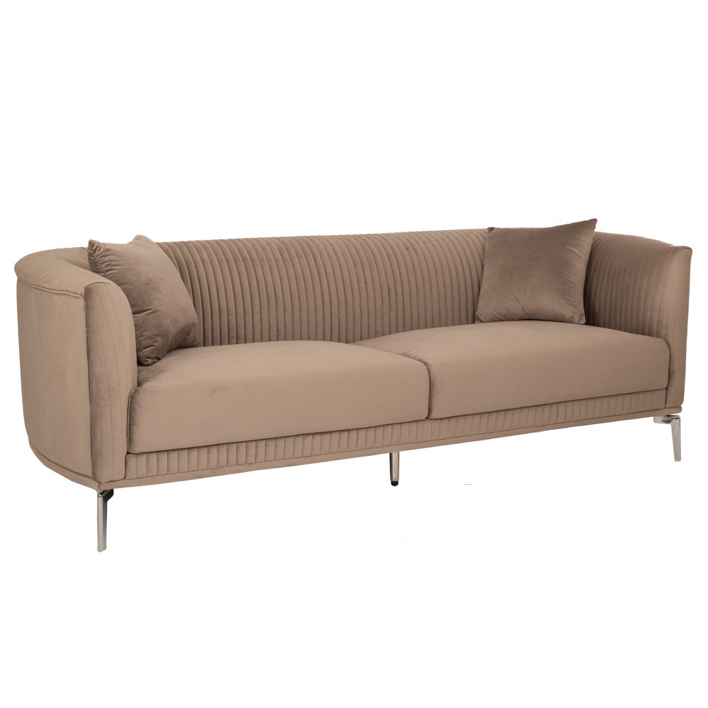 88040 ΚΑΦΕ ΒΕΛΟΥΔΙΝΟΣ 3ΘΕΣΙΟΣ ΚΑΝΑΠΕΣ ΜΕ ΑΣΗΜΙ ΜΕΤΑΛΛΙΚΑ ΠΟΔΙΑ 220Χ96Χ73ΕΚ LEGS KD