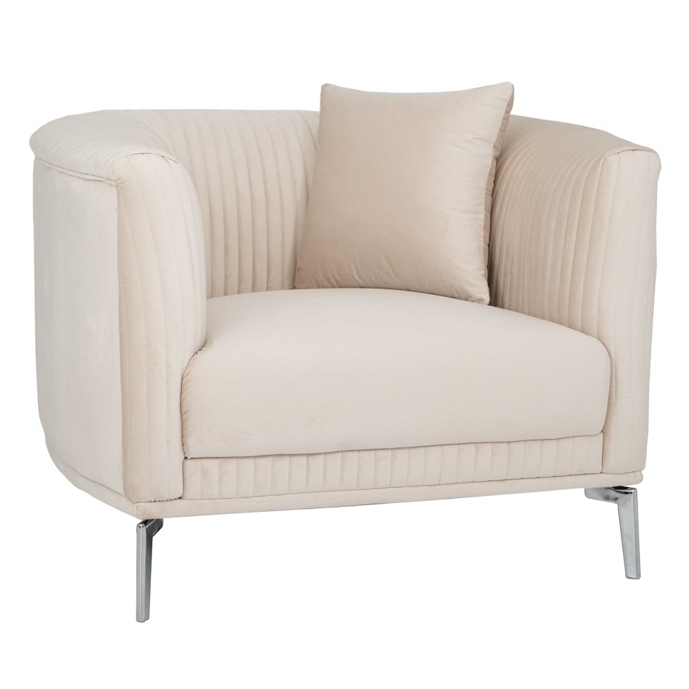 88045 ΚΡΕΜ ΒΕΛΟΥΔΙΝΗ ΠΟΛΥΘΡΟΝΑ ΜΕ ΑΣΗΜΙ ΜΕΤΑΛΛΙΚΑ ΠΟΔΙΑ 105Χ91Χ75ΕΚ LEGS KD