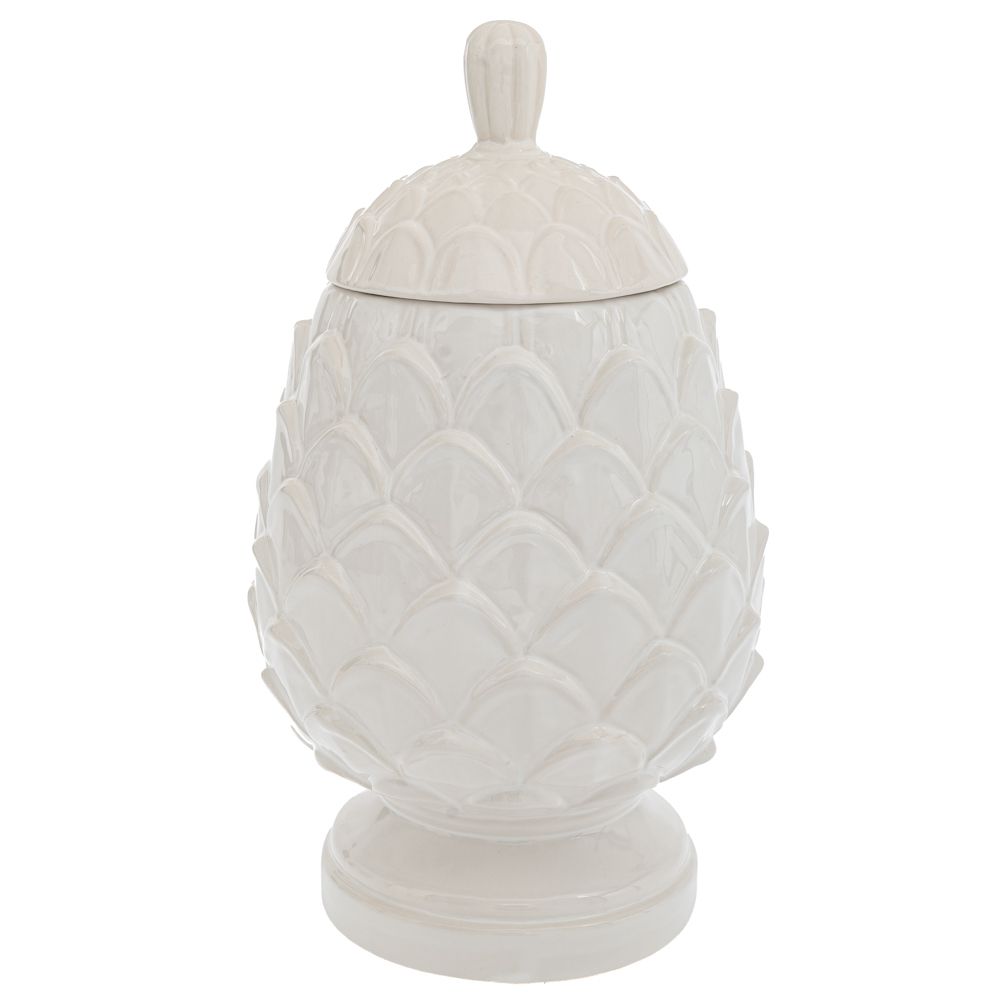 88082 ΛΕΥΚΟ ΠΗΛΙΝΟ ΒΑΖΟ ΑΝΑΝΑΣ ΜΕ ΚΑΠΑΚΙ 24Χ24Χ41ΕΚ