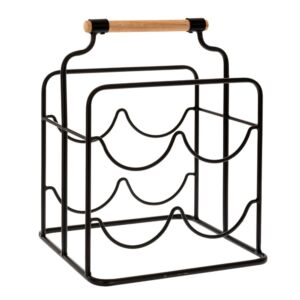 ΜΑΥΡΗ ΜΕΤΑΛΛΙΚΗ ΜΠΟΥΚΑΛΟΘΗΚΗ 4 ΘΕΣΕΩΝ ΜΕ ΞΥΛΙΝΟ ΧΕΡΟΥΛΙ 26Χ23