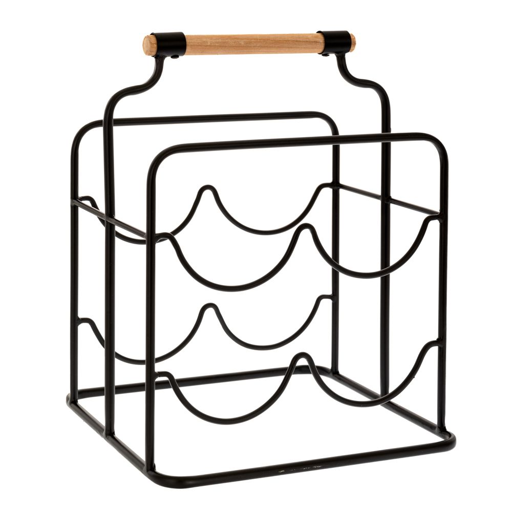 88182 ΜΑΥΡΗ ΜΕΤΑΛΛΙΚΗ ΜΠΟΥΚΑΛΟΘΗΚΗ 4 ΘΕΣΕΩΝ ΜΕ ΞΥΛΙΝΟ ΧΕΡΟΥΛΙ 26Χ23