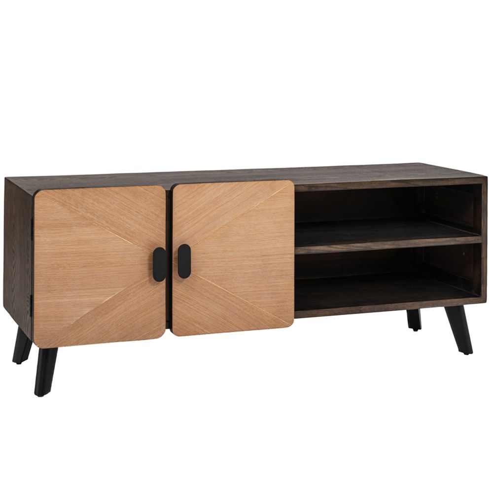 88200 ΞΥΛΙΝΗ ΚΟΝΣΟΛΑ ΤΗΛΕΟΡΑΣΗΣ ΜΕ ΜΑΥΡΑ ΜΕΤΑΛΛΙΚΑ ΠΟΔΙΑ 150Χ40Χ58ΕΚ