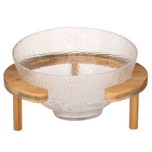 ΓΥΑΛΙΝΟ ΜΠΩΛ ΣΕ ΞΥΛΙΝΗ ΒΑΣΗ 21.5Χ15