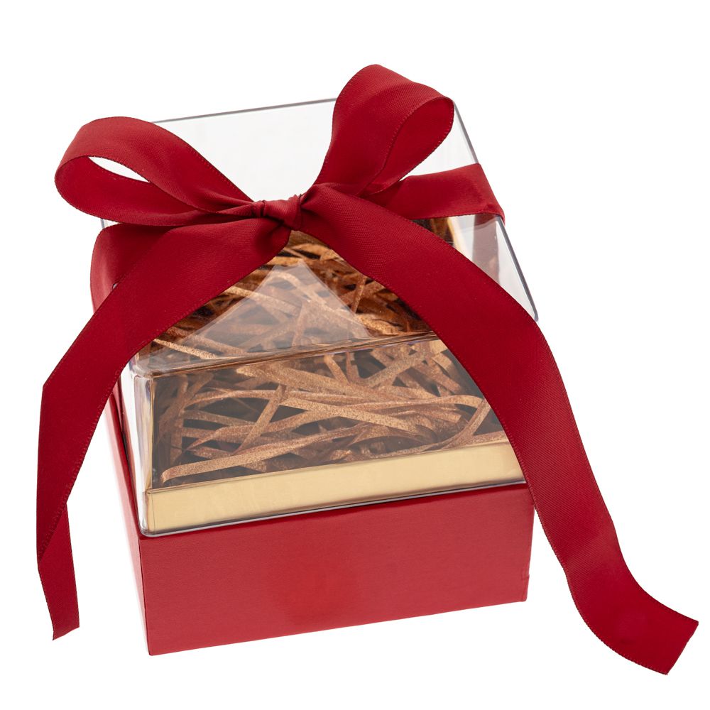 88463 ΔΙΑΦΑΝΟ ΤΕΤΡΑΓΩΝΟ ΚΟΥΤΙ ΔΩΡΟΥ ΜΕ ΚΟΚΚΙΝΗ ΒΑΣΗ ΚΑΙ ΚΟΡΔΕΛΑ 11