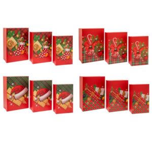 ΣΕΤ 3 ΚΟΚΚΙΝΟ ΧΑΡΤΙΝΟ ΚΟΥΤΙ ΜΕ ΧΡΙΣΤΟΥΓΕΝΝΙΑΤΙΚΟ ΣΚΗΝΙΚΟ 23Χ16Χ9