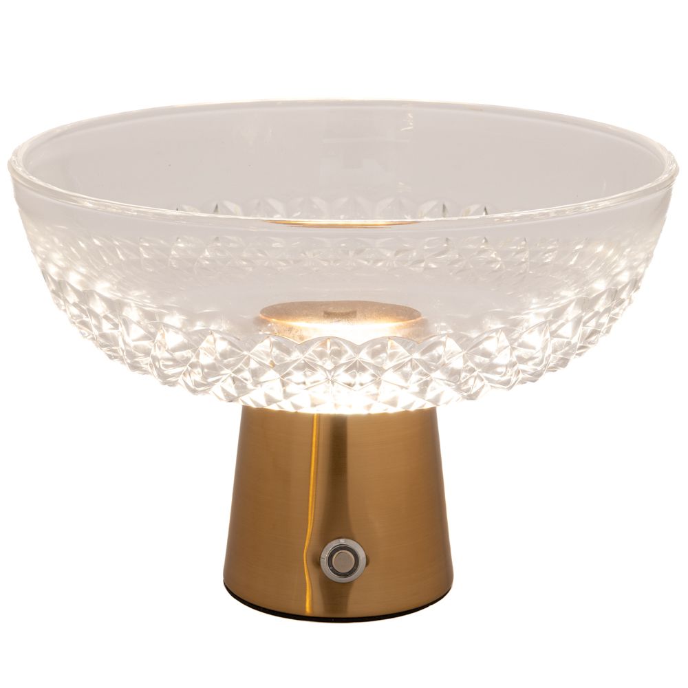 88502 ΓΥΑΛΙΝΟ ΜΠΩΛ ΣΕ ΧΡΥΣΗ ΜΕΤΑΛΛΙΚΗ ΒΑΣΗ ΜΕ ΛΑΜΠΑ USB Φ27Χ20ΕΚ