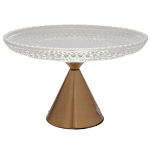 ΓΥΑΛΙΝΗ ΠΙΑΤΕΛΑ ΣΕ ΧΡΥΣΗ ΜΕΤΑΛΛΙΚΗ ΒΑΣΗ ΜΕ ΛΑΜΠΑ USB Φ30Χ20ΕΚ