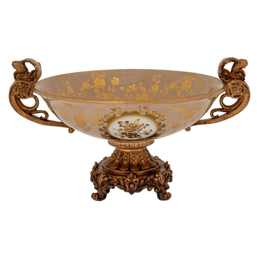 88555 ΔΙΑΚΟΣΜΗΤΙΚΗ ΠΟΛΥΡΕΖΙΝ ΠΙΑΤΕΛΑ ΜΕ ΧΡΥΣΑ ΧΕΡΟΥΛΙΑ ΚΑΙ ΧΡΥΣΗ ΒΑΣΗ 39Χ31Χ21ΕΚ