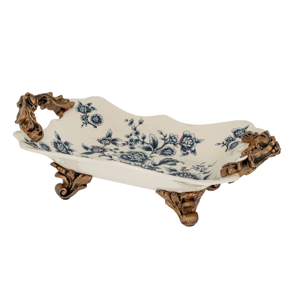 88559 ΛΕΥΚΟΣ ΔΙΑΚΟΣΜΗΤΙΚΟΣ ΠΟΛΥΡΕΖΙΝ ΔΙΣΚΟΣ ΜΕ ΛΟΥΛΟΥΔΙΑ ΚΑΙ ΧΡΥΣΑ ΧΕΡΟΥΛΙΑ 39Χ23Χ13ΕΚ