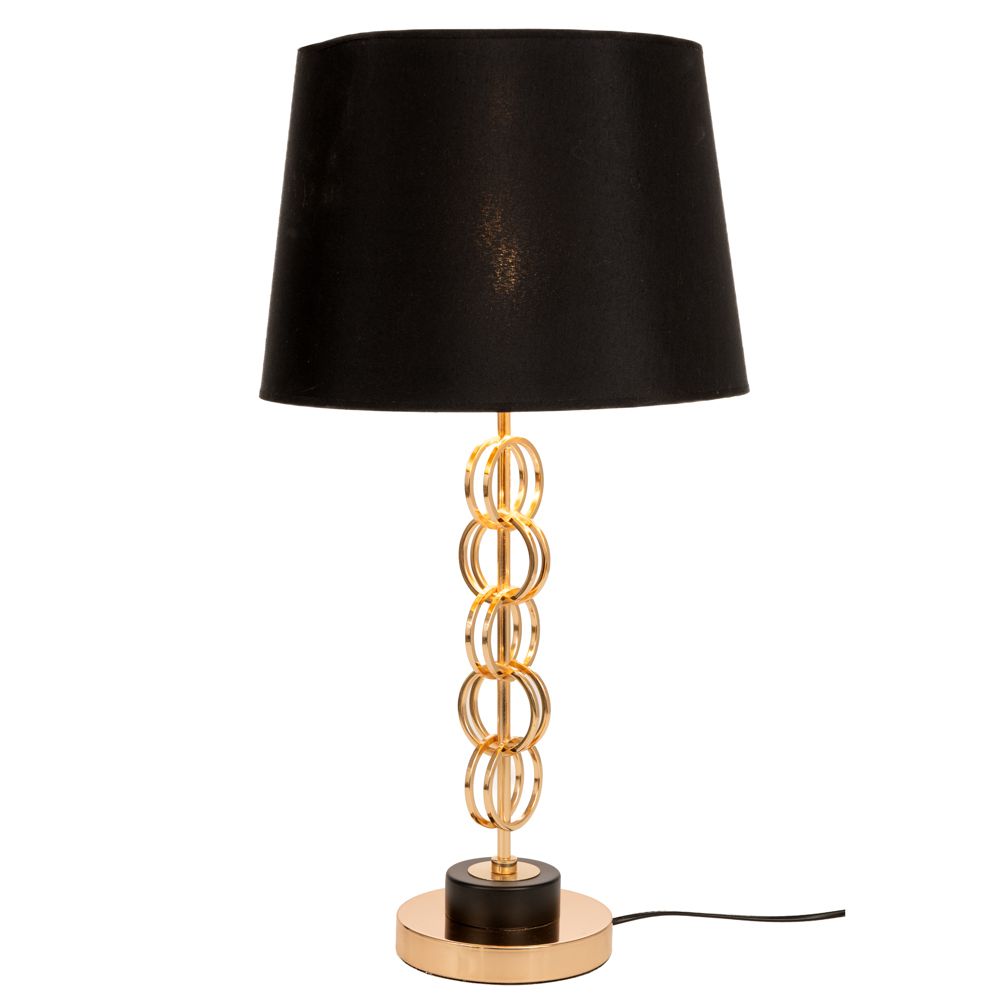 88580 ΕΠΙΤΡΑΠΕΖΙΟ ΧΡΥΣΟ ΜΕΤΑΛΛΙΚΟ ΛΑΜΠΑΤΕΡ Φ33Χ62ΕΚ ΜΕ ΜΑΥΡΟ ΚΑΠΕΛΟ ΚΑΙ ΚΥΚΛΟΥΣ ΣΤΗ ΒΑΣΗ