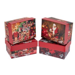 ΚΟΚΚΙΝΟ ΟΡΘΟΓΩΝΙΟ ΧΑΡΤΙΝΟ ΚΟΥΤΙ ΜΕ ΣΧΕΔΙΟ ΑΓΙΟ ΒΑΣΙΛΗ 11Χ7