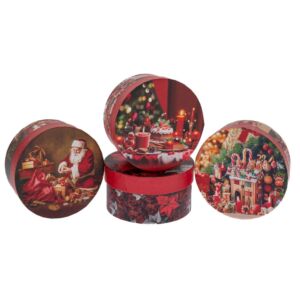 ΚΟΚΚΙΝΟ ΣΤΡΟΓΓΥΛΟ ΧΑΡΤΙΝΟ ΚΟΥΤΙ ΜΕ ΣΧΕΔΙΟ ΑΓΙΟ ΒΑΣΙΛΗ 11Χ7