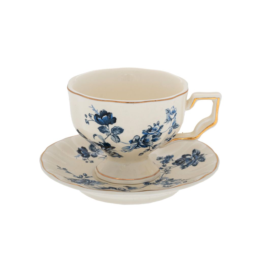 88878 ΛΕΥΚΟ ΚΕΡΑΜΙΚΟ ΦΛΥΤΖΑΝΙ ΜΕ ΠΙΑΤΑΚΙ ΜΕ ΜΠΛΕ ΛΟΥΛΟΥΔΙΑ 80ml.