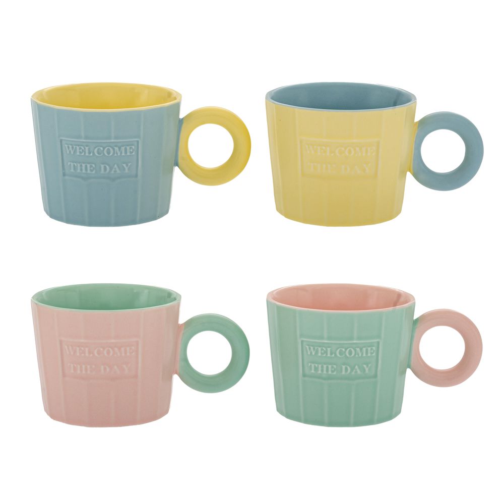 88883 ΚΕΡΑΜΙΚΗ ΚΟΥΠΑ ΣΕ ΠΑΣΤΕΛ ΑΠΟΧΡΩΣΕΙΣ Φ10Χ8ΕΚ 4 ΣΧΕΔΙΑ