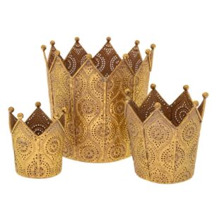 ΣΕΤ 3 ΧΡΥΣΕΣ ΜΕΤΑΛΛΙΚΕΣ ΚΟΡΩΝΕΣ 16Χ15Χ15