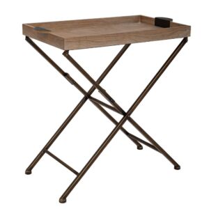 ΞΥΛΙΝΟ ΤΡΑΠΕΖΑΚΙ ΜΕ ΔΙΣΚΟ ΚΑΙ ΜΕΤΑΛΛΙΚΑ ΠΟΔΙΑ 75