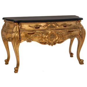 ΧΡΥΣΗ MDF VINTAGE ΚΟΝΣΟΛΑ ΜΕ ΜΑΥΡΗ ΕΠΙΦΑΝΕΙΑ 148Χ65Χ83ΕΚ