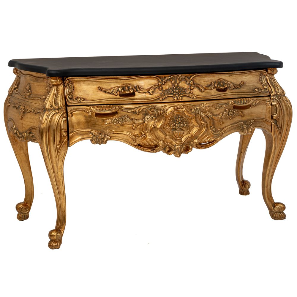 89185 ΧΡΥΣΗ MDF VINTAGE ΚΟΝΣΟΛΑ ΜΕ ΜΑΥΡΗ ΕΠΙΦΑΝΕΙΑ 148Χ65Χ83ΕΚ