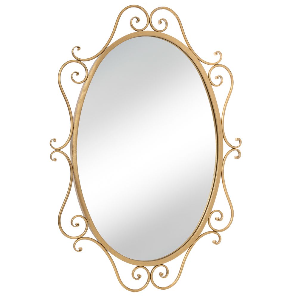 89210 ΧΡΥΣΟΣ ΜΕΤΑΛΛΙΚΟΣ ΟΒΑΛ ΚΑΘΡΕΦΤΗΣ ΤΟΙΧΟΥ ΜΕ ΣΧΕΔΙΑ 60Χ2Χ84ΕΚ