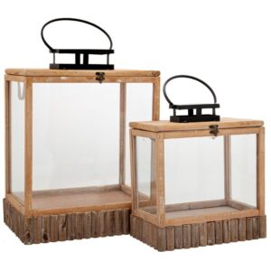 ΣΕΤ 2 ΦΑΝΑΡΙ ΑΝΟΙΧΤΟ ΚΑΦΕ ΞΥΛΙΝΟ ΜΕ ΜΑΥΡΟ ΜΕΤΑΛΛΙΚΟ ΧΕΡΟΥΛΙ 42Χ29