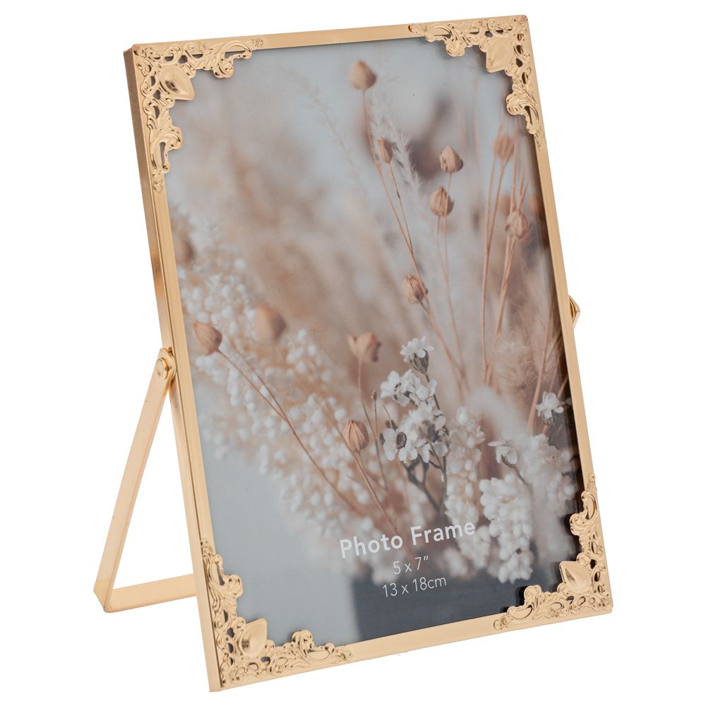 89373 ΧΡΥΣΗ ΜΕΤΑΛΛΙΚΗ ΚΟΡΝΙΖΑ 13Χ18 ΕΚ ΜΕ ΣΧΕΔΙΟ ΛΟΥΛΟΥΔΙ ΣΤΙΣ ΓΩΝΙΕΣ