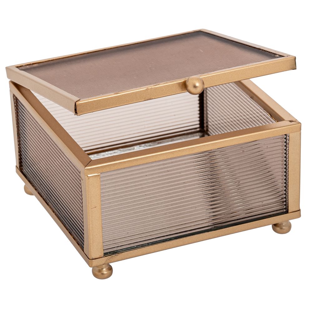 89411 ΧΡΥΣΗ ΜΕΤΑΛΛΙΚΗ ΜΠΙΖΟΥΤΙΕΡΑ 10Χ10Χ6 ΕΚ ΜΕ ΜΕΛΙ ΓΥΑΛΙ ΚΑΙ ΚΑΘΡΕΠΤΗ