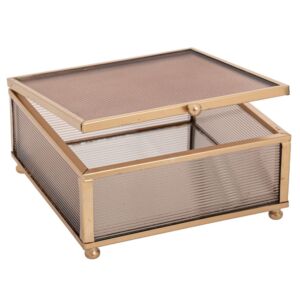 ΧΡΥΣΗ ΜΕΤΑΛΛΙΚΗ ΜΠΙΖΟΥΤΙΕΡΑ 13Χ13Χ6 ΕΚ ΜΕ ΜΕΛΙ ΓΥΑΛΙ ΚΑΙ ΚΑΘΡΕΠΤΗ