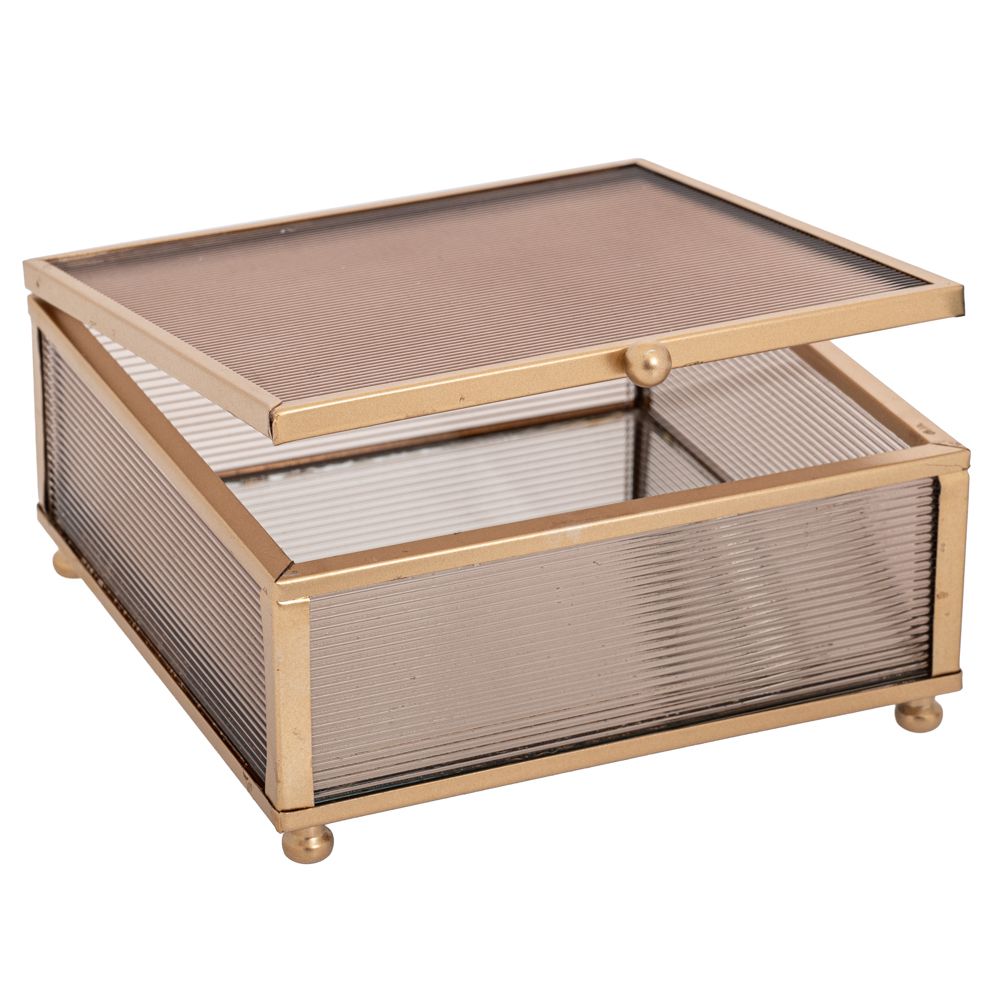 89412 ΧΡΥΣΗ ΜΕΤΑΛΛΙΚΗ ΜΠΙΖΟΥΤΙΕΡΑ 13Χ13Χ6 ΕΚ ΜΕ ΜΕΛΙ ΓΥΑΛΙ ΚΑΙ ΚΑΘΡΕΠΤΗ