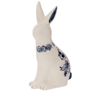 ΛΕΥΚΟΣ ΚΑΘΙΣΤΟΣ ΔΙΑΚΟΣΜΗΤΙΚΟΣ ΛΑΓΟΣ ΜΕ ΜΠΛΕ ΛΟΥΛΟΥΔΙΑ 13.5Χ10Χ24ΕΚ.