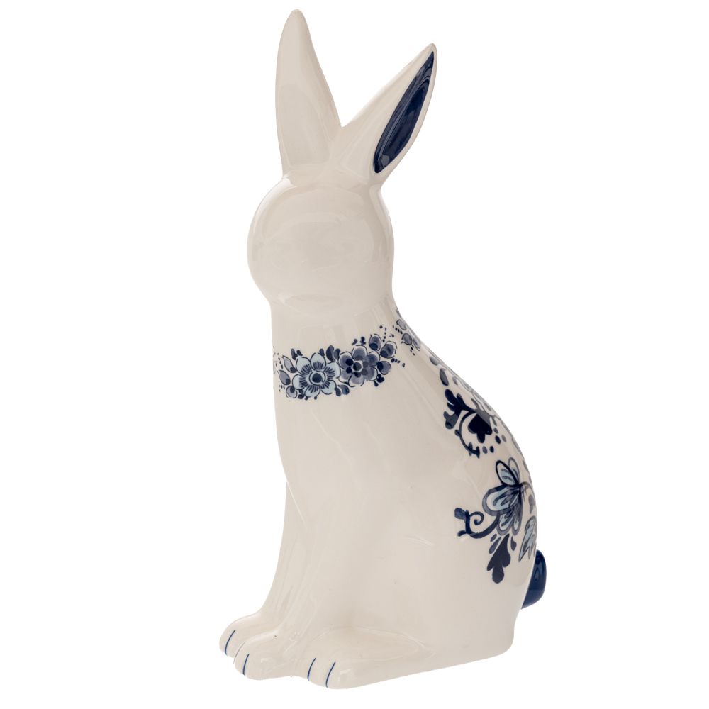 89437 ΛΕΥΚΟΣ ΚΑΘΙΣΤΟΣ ΔΙΑΚΟΣΜΗΤΙΚΟΣ ΛΑΓΟΣ ΜΕ ΜΠΛΕ ΛΟΥΛΟΥΔΙΑ 13.5Χ10Χ24ΕΚ.