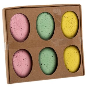 ΣΕΤ 6 ΧΡΩΜΑΤΙΣΤΑ ΠΛΑΣΤΙΚΑ ΑΥΓΑ  ΚΡΕΜΑΣΤΑ 6Χ4ΕΚ ΣΕ ΚΟΥΤΙ