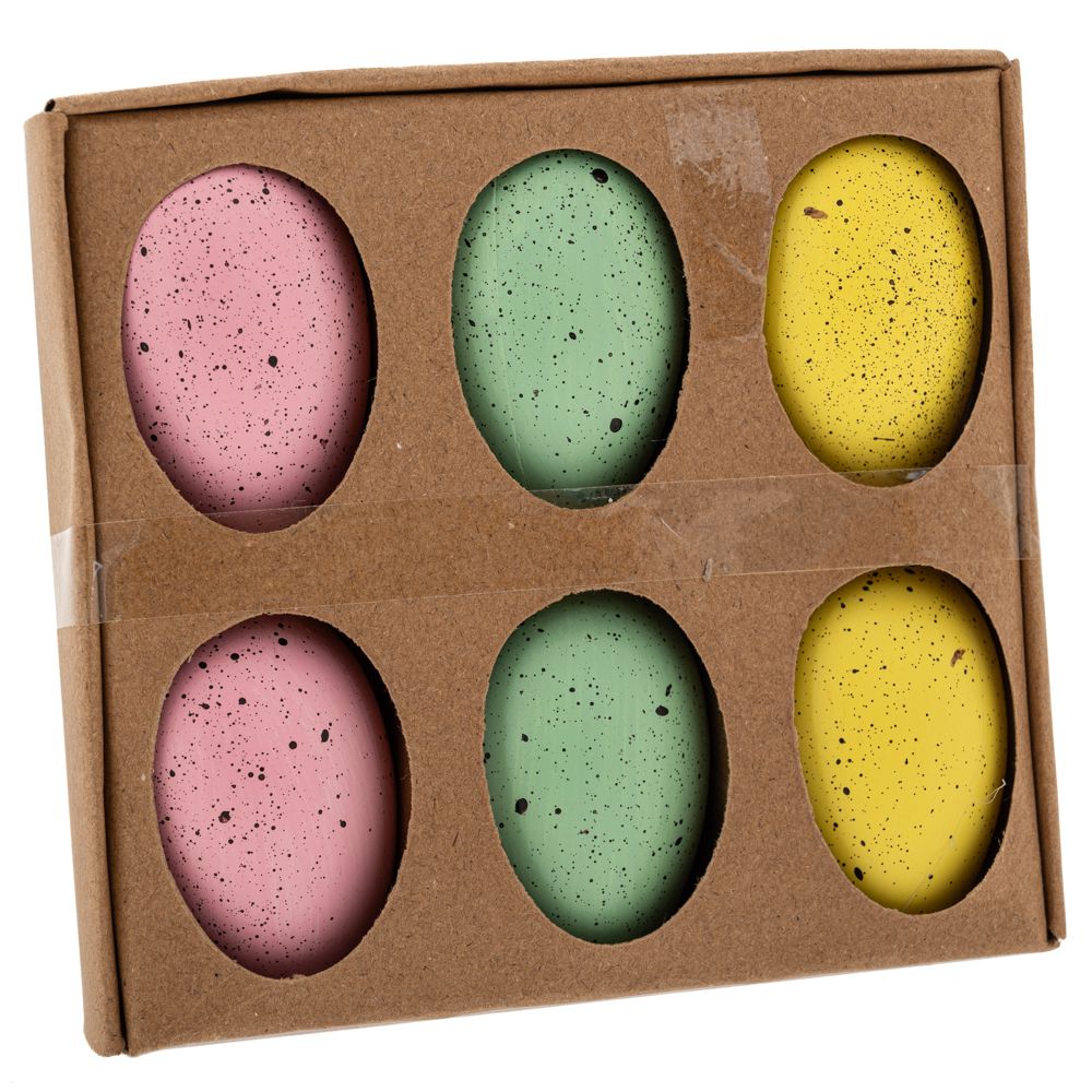 89521 ΣΕΤ 6 ΧΡΩΜΑΤΙΣΤΑ ΠΛΑΣΤΙΚΑ ΑΥΓΑ ΚΡΕΜΑΣΤΑ 6Χ4ΕΚ ΣΕ ΚΟΥΤΙ