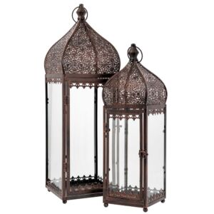 ΣΕΤ 2 ΜΑΥΡΟ ΜΕΤΑΛΛΙΚΟ ΦΑΝΑΡΙ ΜΕ ΔΙΑΤΡΗΤΗ ΟΡΟΦΗ 21