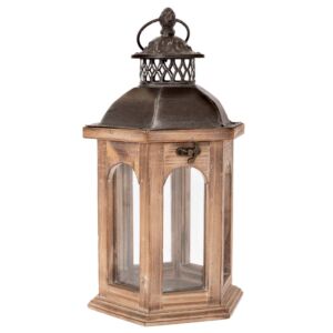 ΚΑΦΕ ΕΞΑΓΩΝΟ ΦΑΝΑΡΙ ΜΕ ΜΑΥΡΗ ΜΕΤΑΛΛΙΚΗ ΟΡΟΦΗ 19Χ16