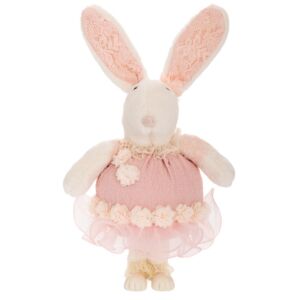 ΛΕΥΚΗ ΥΦΑΣΜΑΤΙΝΗ ΛΑΓΟΥΔΙΝΑ ΜΕ ΡΟΖ ΦΟΡΕΜΑ 26Χ17Χ44ΕΚ