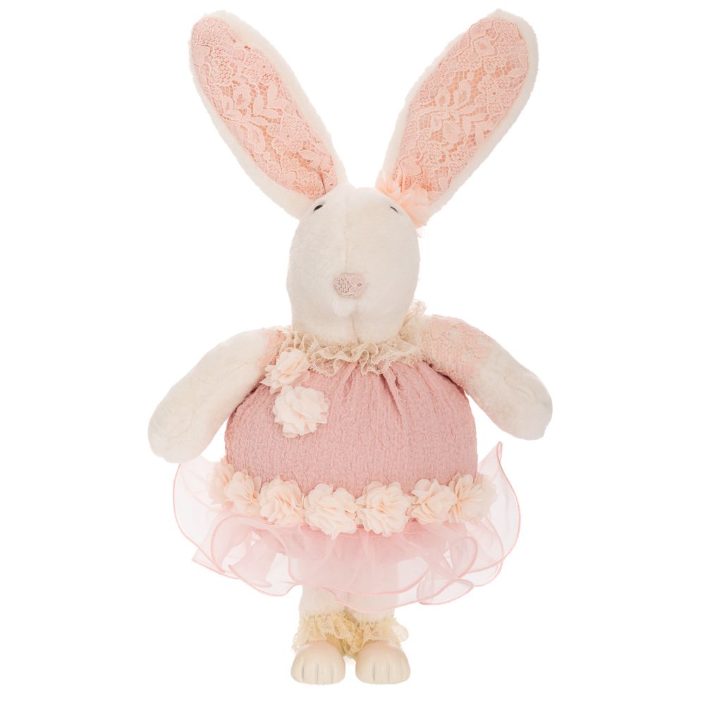 89605 ΛΕΥΚΗ ΥΦΑΣΜΑΤΙΝΗ ΛΑΓΟΥΔΙΝΑ ΜΕ ΡΟΖ ΦΟΡΕΜΑ 26Χ17Χ44ΕΚ