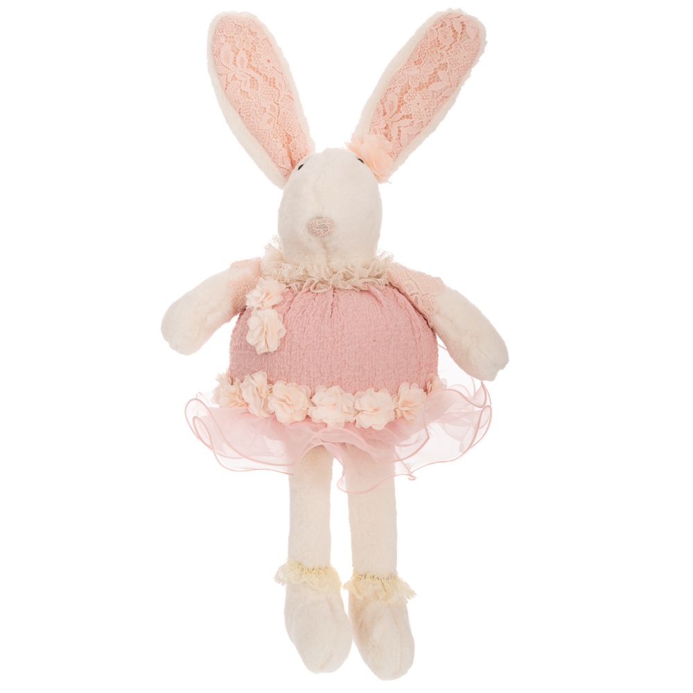 89606 ΛΕΥΚΗ ΥΦΑΣΜΑΤΙΝΗ ΛΑΓΟΥΔΙΝΑ ΜΕ ΡΟΖ ΦΟΡΕΜΑ 26Χ17Χ52ΕΚ ΚΑΘΙΣΤΗ