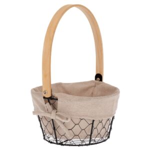 ΜΑΥΡΟ ΜΕΤΑΛΛΙΚΟ ΣΤΡΟΓΓΥΛΟ ΚΑΛΑΘΙ ΜΕ ΥΦΑΣΜΑ ΚΑΙ ΞΥΛΙΝΟ ΧΕΡΟΥΛΙ Φ20Χ11ΕΚ Χ30