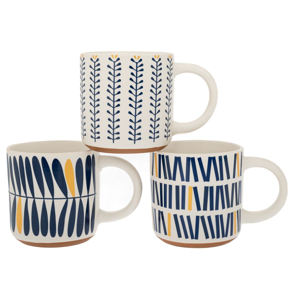 89929 ΛΕΥΚΗ ΚΕΡΑΜΙΚΗ ΚΟΥΠΑ ΜΕ ΜΠΛΕ ΣΧΕΔΙΑ 420ML 4 ΣΧΕΔΙΑ