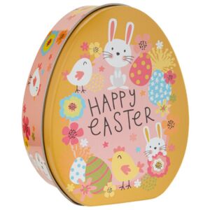 ΚΙΤΡΙΝΟ ΜΕΤΑΛΛΙΚΟ ΟΒΑΛ ΚΟΥΤΑΚΙ ΜΕ ΠΑΣΧΑΛΙΝΑ ΣΧΕΔΙΑ  11Χ9Χ4