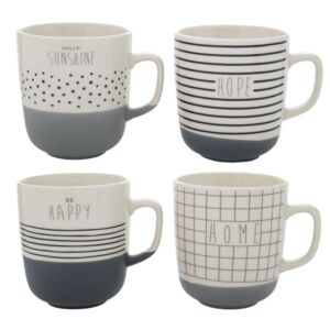 ΑΣΠΡΟΜΑΥΡΗ ΚΕΡΑΜΙΚΗ ΚΟΥΠΑ 370ML 4 ΣΧΕΔΙΑ