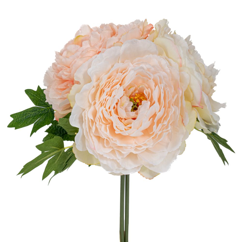 90007 ΛΕΥΚΟ-ΚΡΕΜ ΜΠΟΥΚΕΤΟ ΜΕ ΠΑΙΩΝΙΕΣ X3 Φ20Χ27ΕΚ