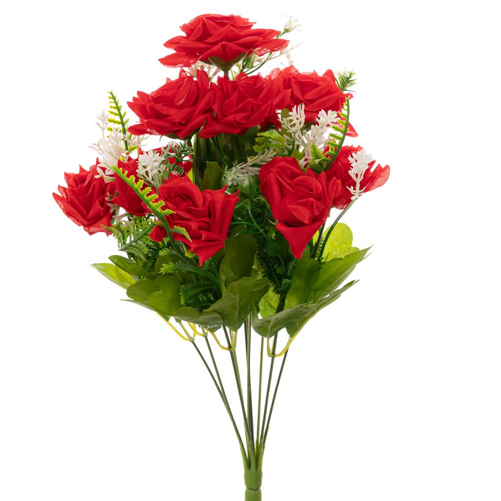 90009 ΚΟΚΚΙΝΟ ΜΠΟΥΚΕΤΟ ΜΕ 10 ΤΡΙΑΝΤΑΦΥΛΛΑ 45EK