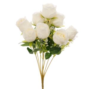 ΛΕΥΚΟ ΜΠΟΥΚΕΤΟ ΜΕ 9 ΤΡΙΑΝΤΑΦΥΛΛΑ 40ΕΚ