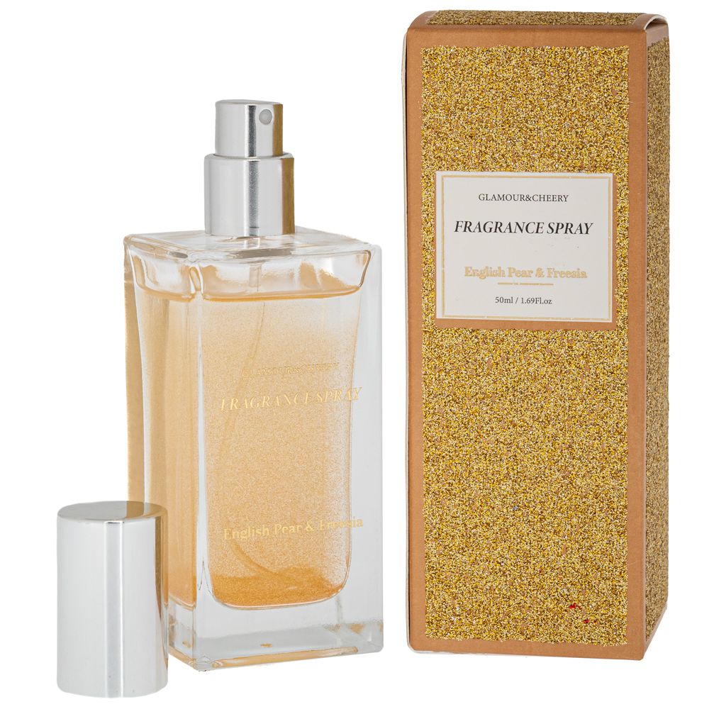 90036 ΧΡΥΣΟ ΑΡΩΜΑΤΙΚΟ SPAY ΜΕ GLITTER 50ML English Pear AND Freesia