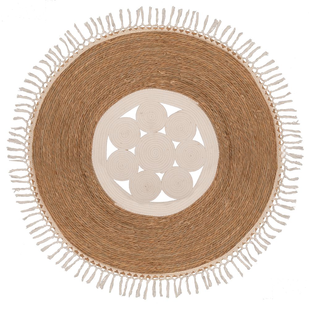 90102 ΧΑΛΙ 120ΕΚ ΣΤΡΟΓΓΥΛΟ ΓΙΟΥΤΑ NATURAL-ΜΠΕΖ ΜΕ ΚΡΟΣΙΑ