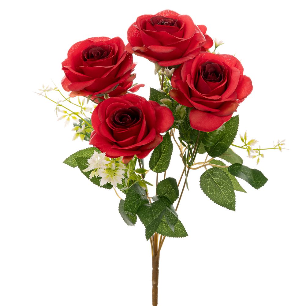 90192 ΚΟΚΚΙΝΟ ΜΠΟΥΚΕΤΟ ΜΕ 7 ΤΡΙΑΝΤΑΦΥΛΛΑ 43ΕΚ