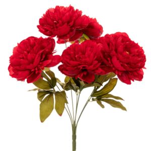 ΚΟΚΚΙΝΟ ΜΠΟΥΚΕΤΟ ΜΕ 7 ΧΡΥΣΑΝΘΕΜΑ 45ΕΚ