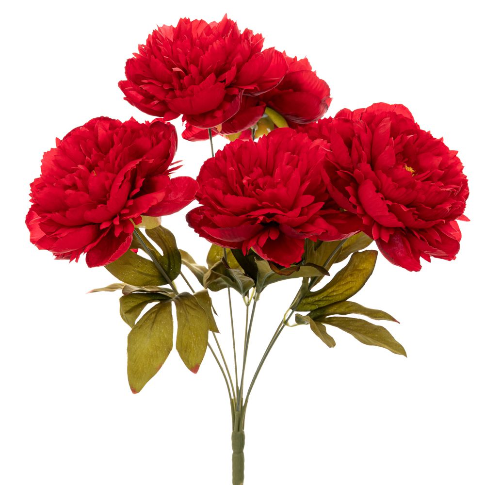 90197 ΚΟΚΚΙΝΟ ΜΠΟΥΚΕΤΟ ΜΕ 7 ΧΡΥΣΑΝΘΕΜΑ 45ΕΚ