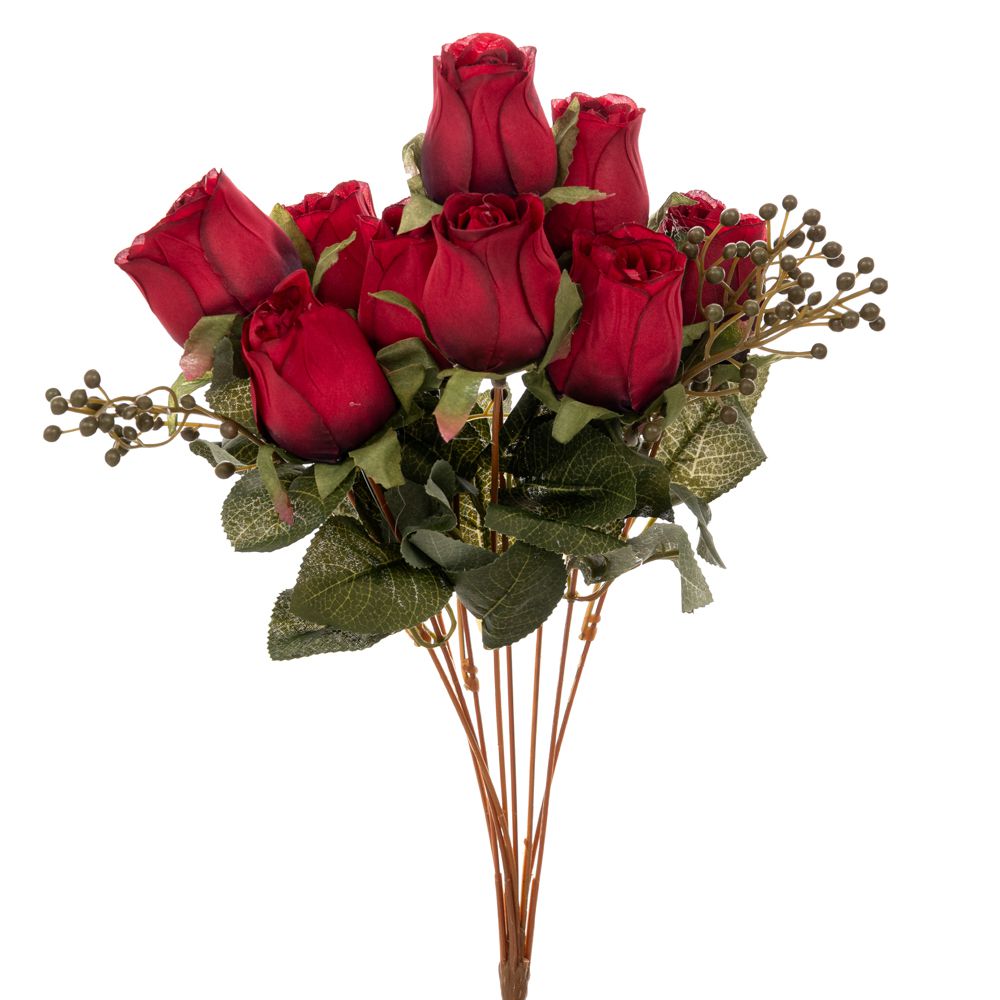 90245 ΚΟΚΚΙΝΟ ΜΠΟΥΚΕΤΟ ΜΕ 9 ΤΡΙΑΝΤΑΦΥΛΛΑ 50ΕΚ